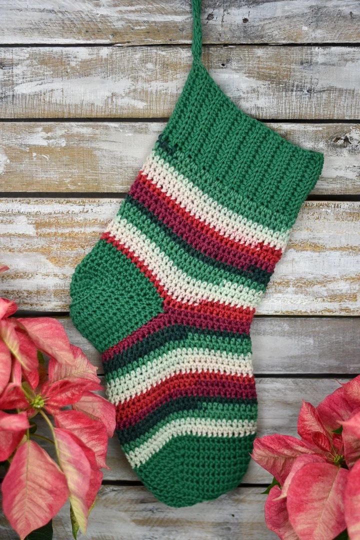Universal Yarn Poinsettia Christmas Stocking Kit - Knit OR Crochet