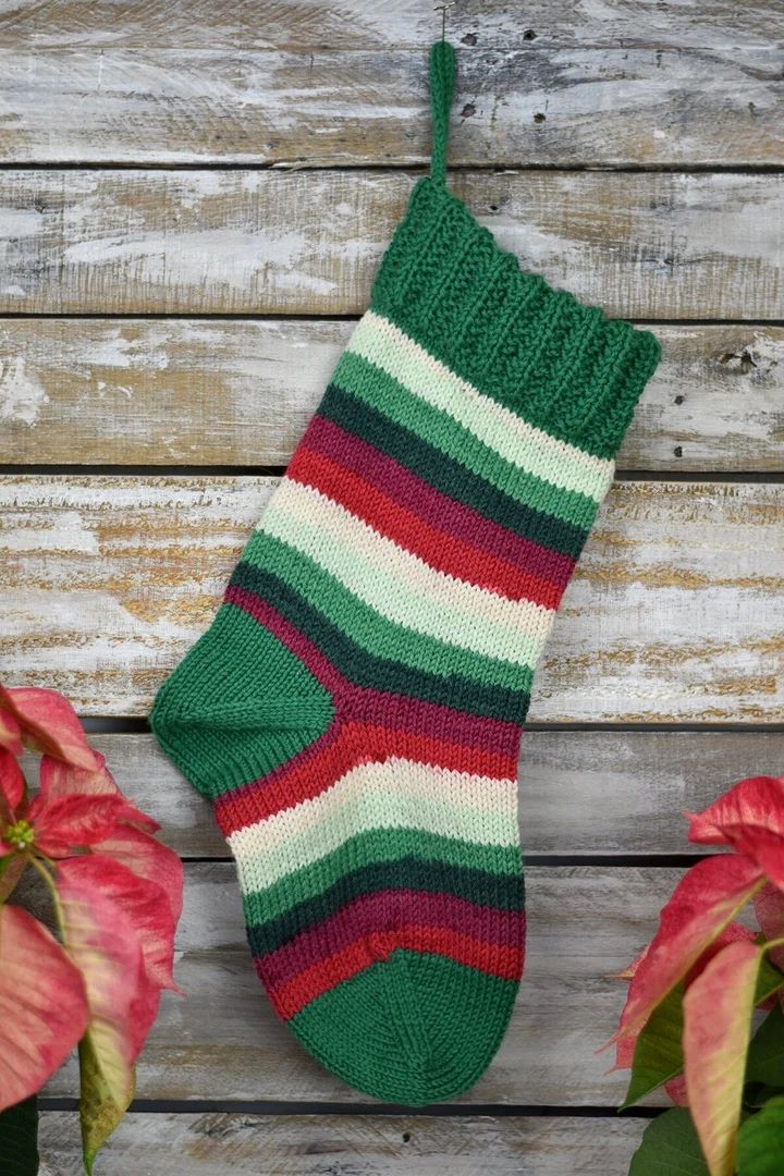 Universal Yarn Poinsettia Christmas Stocking Kit - Knit OR Crochet